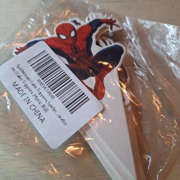 Spider Man Birthday Party Bundle Kit Cup Cake Topper Balloon Streamers Spidey - Picture 5 of 8